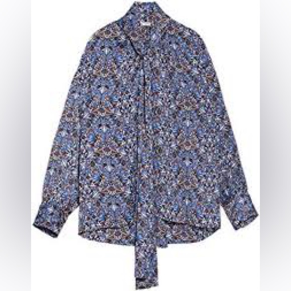 Zara TIED FLORAL BLOUSE - Picture 10 of 12